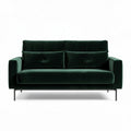 Sofa dwuosobowa z weluru w kolorze butelkowej zieleni 180 x 80 x 85cm