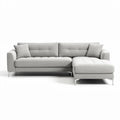 Sofa narożna w kolorze szarym z tkaniny o wymiarach 200 x 90 x 85cm