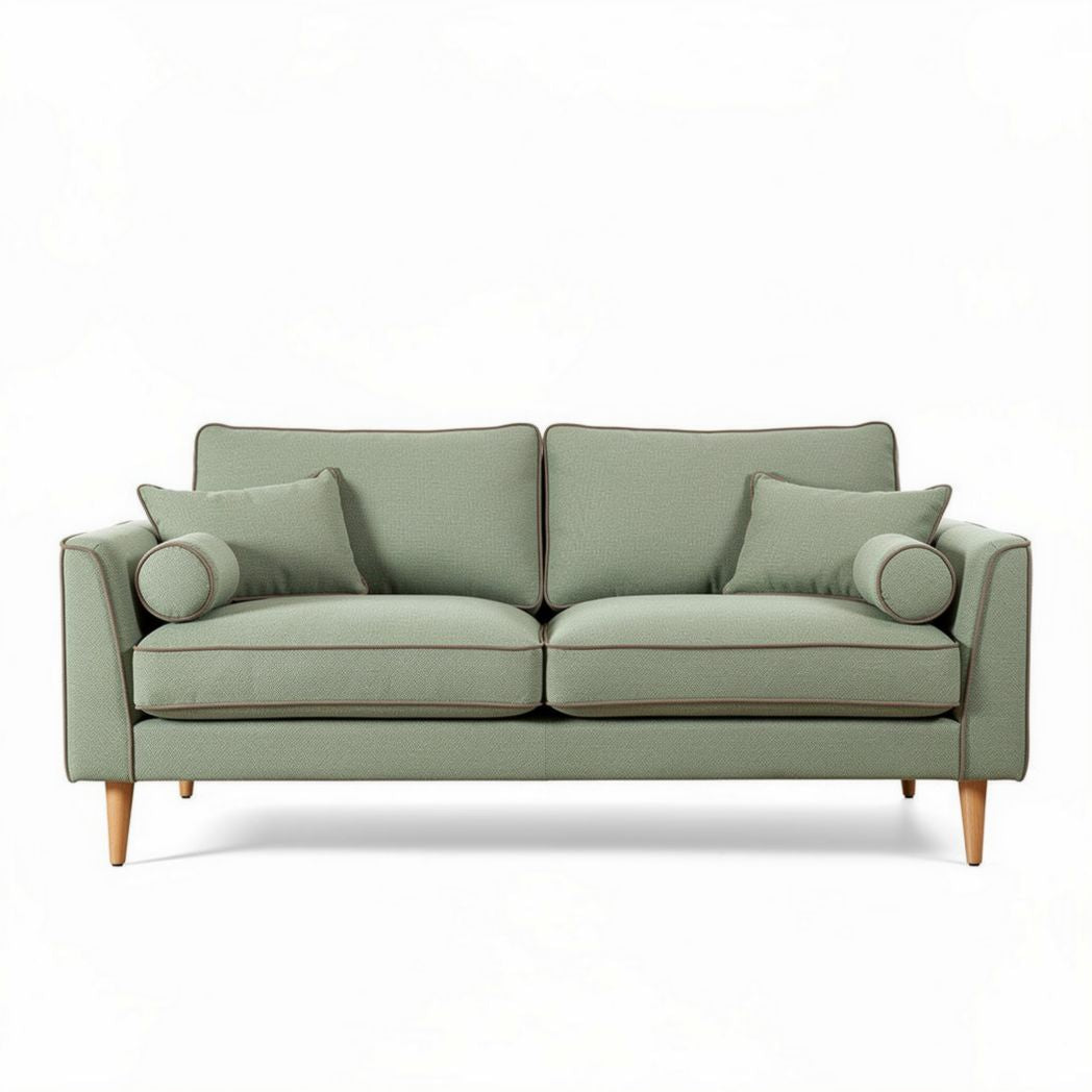 Sofa dwuosobowa z poduszkami w kolorze miętowym 180 x 90 x 80cm